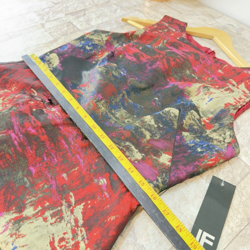 NWT Leslie Fay Women Dress Striped Fit & Flare Black Gold Size 8 - Picture 13 of 17